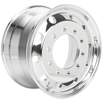 Heavy-duty super single steer alloy wheel featuring a wide, high-strength design ideal for high front axle loads and 385 tyres.